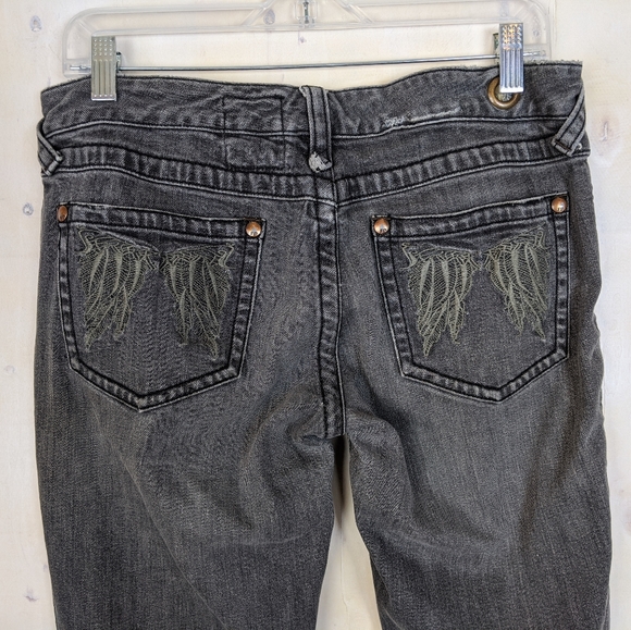 Free People Denim - Free People gray embroidered pockets distressed 29